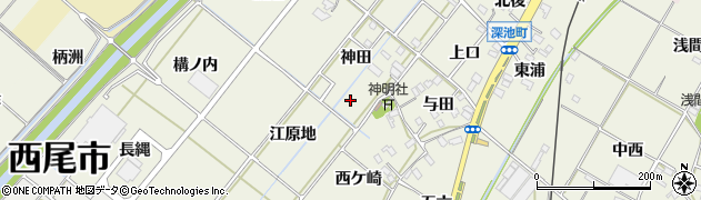 愛知県西尾市深池町周辺の地図