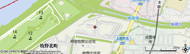 大阪府枚方市牧野北町周辺の地図
