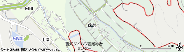 愛知県西尾市家武町（落合）周辺の地図