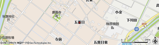 愛知県西尾市花蔵寺町（五貫目）周辺の地図