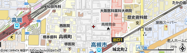 大阪府高槻市北園町周辺の地図