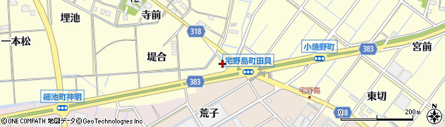 愛知県西尾市今川町川新田周辺の地図