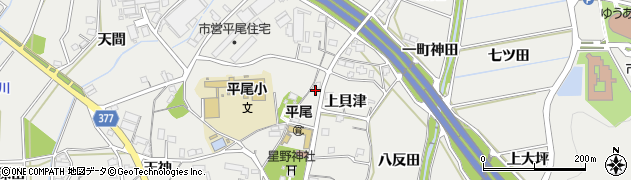 愛知県豊川市平尾町上貝津54周辺の地図