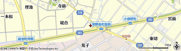 愛知県西尾市今川町（川新田）周辺の地図
