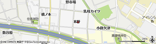 愛知県豊川市六角町（米野）周辺の地図