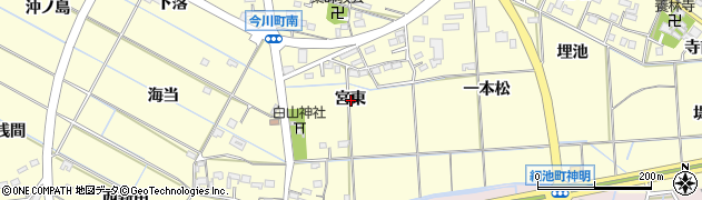 愛知県西尾市今川町宮東周辺の地図