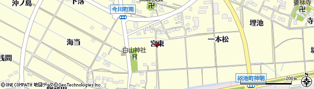 愛知県西尾市今川町（宮東）周辺の地図