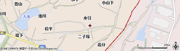 愛知県豊川市金沢町（水引）周辺の地図