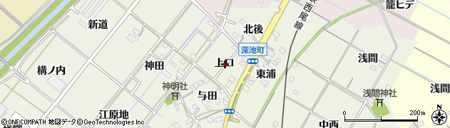 愛知県西尾市深池町上口周辺の地図