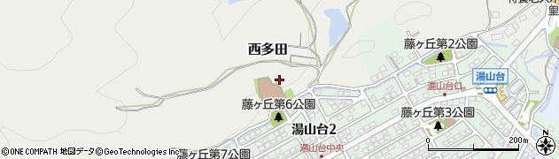 兵庫県川西市西多田（平井田筋）周辺の地図