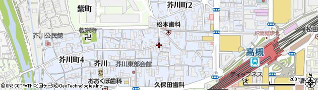 大阪府高槻市芥川町周辺の地図