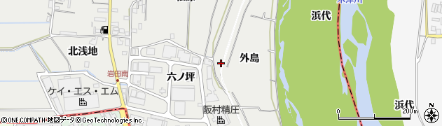 京都府八幡市岩田（外島）周辺の地図