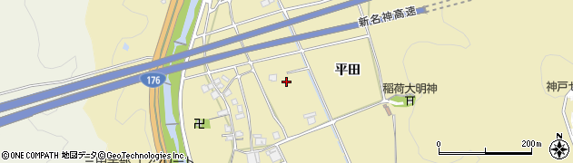 兵庫県神戸市北区道場町平田周辺の地図