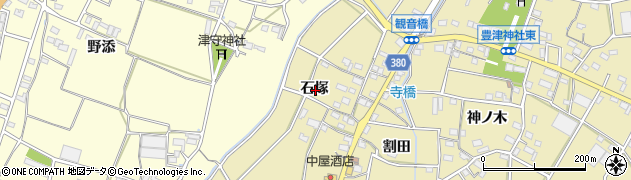 愛知県豊川市豊津町石塚周辺の地図