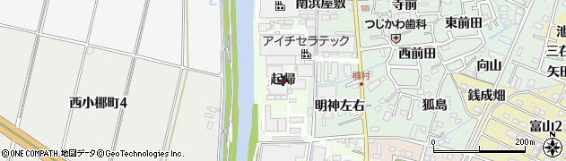 愛知県西尾市寺津町（起帰）周辺の地図