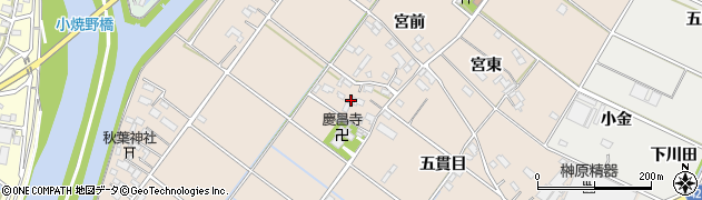 愛知県西尾市花蔵寺町（上島南）周辺の地図