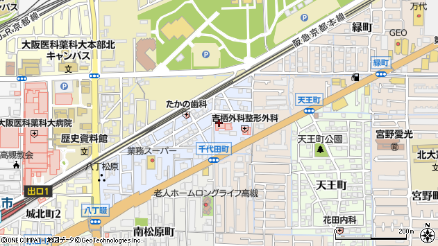 〒569-0086 大阪府高槻市松原町の地図