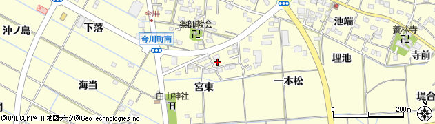 愛知県西尾市今川町宮東38周辺の地図