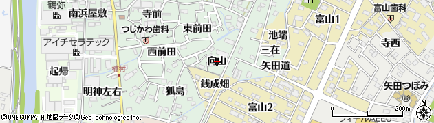愛知県西尾市楠村町（向山）周辺の地図