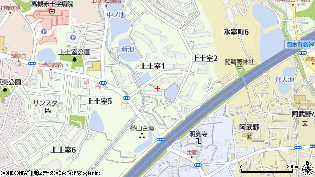 〒569-1044 大阪府高槻市上土室の地図