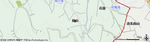 愛知県西尾市平原町（前山）周辺の地図