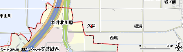 京都府八幡市岩田久保周辺の地図