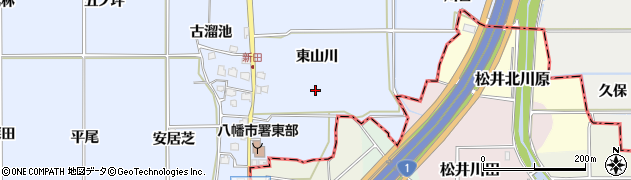 京都府八幡市内里（東山川）周辺の地図