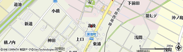 愛知県西尾市深池町（北後）周辺の地図