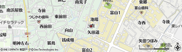 愛知県西尾市楠村町（三在）周辺の地図