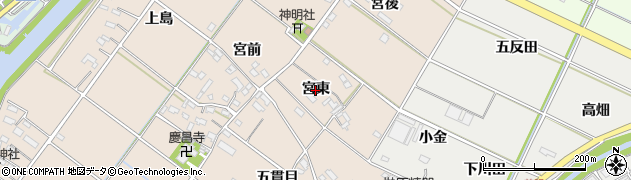 愛知県西尾市花蔵寺町（宮東）周辺の地図