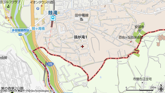 〒666-0123 兵庫県川西市鼓が滝の地図