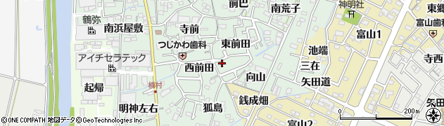 愛知県西尾市楠村町東前田4周辺の地図