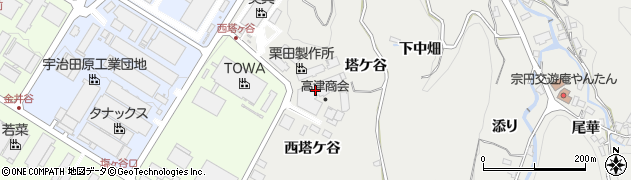 京都府綴喜郡宇治田原町湯屋谷西塔ケ谷周辺の地図