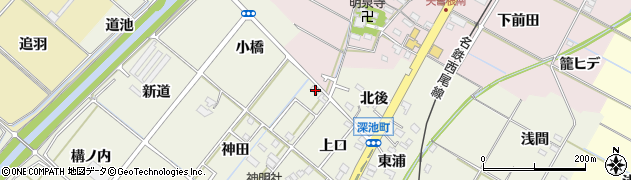 愛知県西尾市深池町小橋1周辺の地図