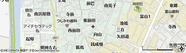 愛知県西尾市楠村町東前田25周辺の地図