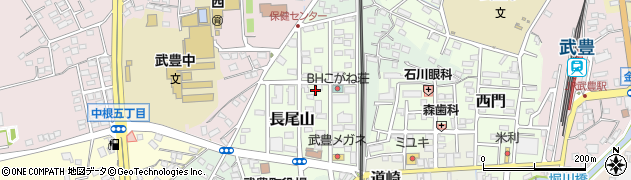 愛知県武豊町（知多郡）長尾山周辺の地図