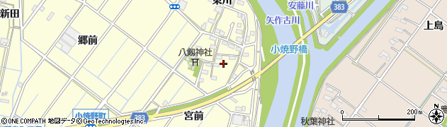 愛知県西尾市小焼野町（南川）周辺の地図