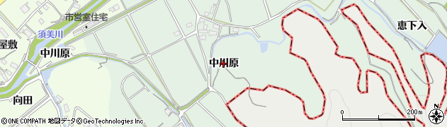 愛知県西尾市家武町（中川原）周辺の地図