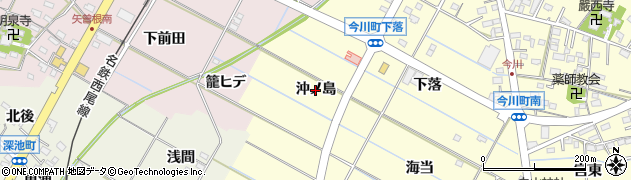 愛知県西尾市今川町（沖ノ島）周辺の地図