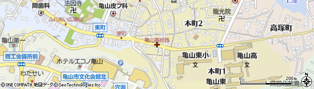 亀山高校西周辺の地図