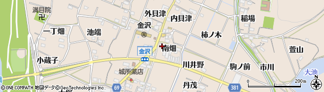 愛知県豊川市金沢町（南畑）周辺の地図