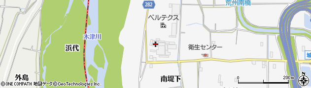 京都府城陽市寺田南堤下周辺の地図