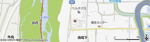 京都府城陽市寺田（南堤下）周辺の地図