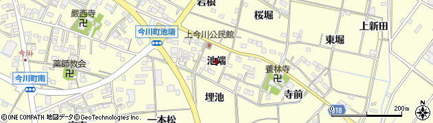 愛知県西尾市今川町（池端）周辺の地図