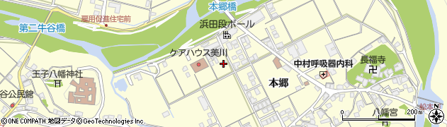 島根県浜田市内村町本郷593周辺の地図
