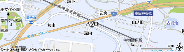 愛知県額田郡幸田町芦谷八ツ田周辺の地図