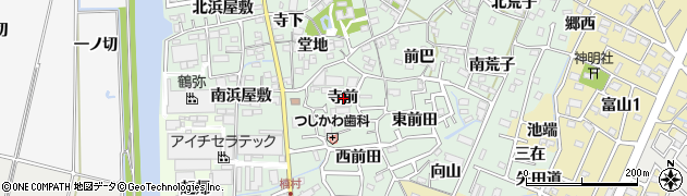 愛知県西尾市楠村町寺前周辺の地図