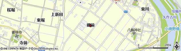 愛知県西尾市小焼野町（郷前）周辺の地図