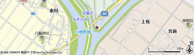 愛知県西尾市高河原町（川向）周辺の地図
