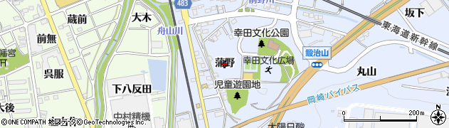 愛知県幸田町（額田郡）芦谷（蒲野）周辺の地図